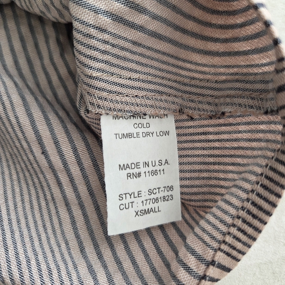 Self Contrast Striped Button-Up Vest Size XS USA Made - Picture 5 of 7